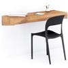 Mobili Fiver, Scrivania sospesa a muro Evolution 120x40, Rovere Rustico, Made in Italy