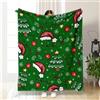 DOTBUY-SHOP Coperta Pile, Stile Natalizio Flanella Singolo/Matrimoniale Coperta, Fluffy Morbida e Calda Coperta Matrimoniale, Lavabile Durevole Coperta Pile Matrimoniale (100x150cm,Verde 1)