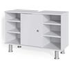 Vicco Mobile sottolavabo per bagno Fynn, Bianco, 80 x 54 cm | per la conservazione in bagno con ritaglio per sifone