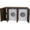 VE.CA.s.r.l. VE.CA - Mobile Lavatrice e Asciugatrice con Mobile Lavanderia con Ante, Made in Italy - 70x175x92 cm Salvaspazio, Robusto e Stabile - Montaggio Semplice e Veloce (Wenge, Doppio con Mobile e Ante)