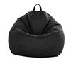 Treer Fodera per Pouf a Sacco Contenitore Tinta Unita Copertura per Poltrona Sacco Senza Imbottitura, Lino Pouf a Forma di Pera Bean Bag Cover con Cerniera (100x120 cm,Nero)