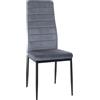 CLP Sedia da pranzo Mayfair I Sedia da cucina con struttura a quattro gambe, Colore:grigio chiaro, Materiale:Velluto
