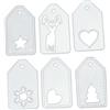 DIYEAH 6 Pezzi Fustelle in Acciaio al Carbonio per Tag Natalizi Stencil per Goffratura e Taglio Resistenti e Leggere per Artigianato DIY