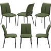 REDÒKASA Set 6 sedie imbottita CAMILLA per cucina, sala da pranzo e soggiorno, design moderno, gambe coniche finitura ghisa, schienale e seduta rivestiti con tessuto effetto doppio tono (6, Verde Oliva)