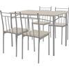 ML DESIGN modern living ML-Design Set Tavolo con 4 Sedie per Sala da Pranzo in Legno MDF Beige Rovere Chiaro per la Cucina Gambe in Metallo Materiale per il Montaggio Incluso Assemblagio Facile Set di 5 Pezzi per 4 Persone