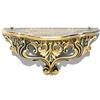 Idea Casa Consolle Mensola Finto Vintage Stile Barocco Veneziano Shabby Chic cm 20x38,5x15 (Nero/Oro)
