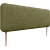 DHOME Testiera Imbottita Liscia Arrotondata in Tessuto Aqualine con Gambe per Parete Acustica Testate Letto Fonoassorbenti Camera da Letto (Verde, 160cm)