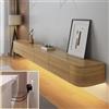 XDXINY Mobile TV da parete galleggiante per TV con cassetti e supporto per router (colore legno + LED, 160 x 20 x 24 cm)