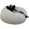 bananair - Pouf Poltrona a Sacco Gigante in Pelliccia Sintetica - Ultra Morbido e Confortevole - Fodera Lavabile - Imbottitura in Schiuma, Qualità Premium - Bean Bag XXL (160 cm, Bianco)