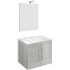 Savinidue Mobile Bagno con Lavabo Specchio Led 60cm 2 ante Rovere grigio