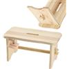 KADAX Poggiapiedi Basso in Legno di Pino con Finitura Naturale e Design Rustico, Ideale per Arredamento da Salotto o Camera da Letto (Rettangolare)
