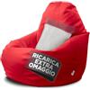 Avalon - Puff Poltrona Sacco Gigante XXL Jazz in Ecopelle Deluxe, Pouf Sacco di Qualità Sartoriale, Bean Bag per Sedersi Ergonomico, Pouf a Sacco Impermeabile, Made in Italy(95x135cm-Rosso)