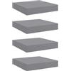 vidaXL Wandschappen zwevend 4 st 23x23,5x3,8 cm MDF grijs