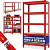 Monzana® Scaffale ad Alta Portata 180x90x40cm Carico Max. 875kg 5 Pannelli MDF Scaffalatura Metallo Officina Cantina