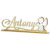 DC DEBORA CARLUCCI Debora Carlucci Scritta Nome in Plexiglass con Base 30 cm Color Oro Specchiato 100% Made in Italy Scritta Personalizzabile Ideale per Bomboniere,Comunione,Matrimonio,Cresima