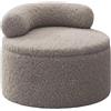 Hobngmuc Pouf Portaoggetti Ottomano, Pouf Rotondo In Peluche Con Schienale Per Ingresso E Soggiorno, Seduta Multifunzione Con Contenitore Per Scarpe E Coperte