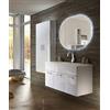 Arredobagnoecucine Mobile bagno sospeso Floreale Miami bianco, cm100, lavabo in vetro e colonne
