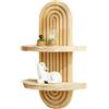 Fenayuu Boho Mensole A Muro | Scaffale Per Libri Boho | Portacandele Moderno baleno Antico Supporto Libreria Per Ingresso Appartamento Lavanderia Scrivania Bar