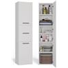 BDW - Armadio da bagno scorrevole - Armadio da bagno alto - 170x40x30 cm - 3 ante con maniglie, ampi ripiani al centro, lato di apertura dell'anta selezionabile - Bianco