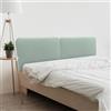 DHOME Testata Imbottita Liscia Arrotondata in Similpelle per Parete Acustica Testate Fonoassorbenti Testiera Letto Camera da Letto (Verde Acqua, 180cm Dual)
