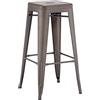 Duhome Sgabello Bar Industriale Esterno, Set di Sgabelli Bar Alto in Metallo, Impilabile Sgabelli da Pranzo, Scandinavian Sgabello Alta per Cucina, Pranzo, Pub, Moderni (Metallico, 76cm-1PCS)