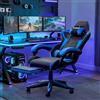 GartistGo Sedia da Gaming con Poggiapiedi Estensibile e Supporto Lombare Regolabile, Reclinabile a 90°-155°, in Pelle PU, Sedia Ergonomica per Computer, Sedia da Ufficio in Memory Foam con Cuscino per