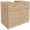 Liberoshopping Mobile bagno copricolonna a 2 ante in Legno 70x46xH62 in kit da montare (Quercia Naturale)
