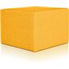 Deshome Pouf poggiapiedi 63x63x44 cm stoffa Idrorepellente: Pouf design moderno per divano soggiorno camera da letto, Puff poggiapiedi, Pouffe salotto Minerva (Giallo sole)