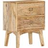 vidaXL Comodino 40x35x55 cm in Legno Massello di Mango
