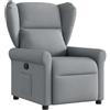 vidaXL Poltrona Reclinabile in Tessuto Grigio Chiaro, poltrona reclinabile, poltrona elettrica, poltrona singola, poltrona reclinante, poltrona