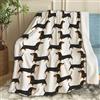 Chickwin Coperta di Flanella, Stampa Bassotto 3D Coperta in Pile per Divano Coperte Calda Morbida Microfibra Coperta Letto Singolo Matrimoniale Una Piazza e Mezza (130x150cm,Bassotto Nero)