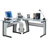 yelloo - Scrivania Angolare per Ufficio, Scrivania Salvaspazio Grande ad Angolo Doppia Postazione, Moderna in Vetro, Adatta come Scrivania Ufficio, Scrivanie Gaming, per Cameretta (Mod. OFFICE)