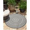 the carpet Mistra - Tappeto robusto per esterni, moderno, resistente alle intemperie e ai raggi UV, per balcone, terrazza e giardino d'inverno, ma adatto anche per la cucina, tessuto piatto, grigio,