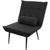 ML DESIGN modern living ML-Design Poltrona Relax da Soggiorno Colore Nero, Stile Retro Vintage, con Cuscino Lombare, Schienale Ergonomico, Comoda e Morbida, Poltroncina Imbottita per TV Lettura o Camera da Letto