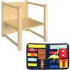 Sherwood Store Sedia pluriuso Montessori in legno di faggio, per bambini da 1 a 3 anni - 3 in 1: sedia, tavolino o sgabello, made in Italy + Valigetta sensoriale in OMAGGIO!