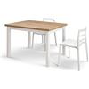 Mar.c.a. Design - Tavolo Allungabile 110/190x70x76,5 cm - Piano in Nobilitato Finitura Rovere Rustico e Gambe in Legno Bianche - Made in Italy