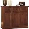 Vicentini arreda CREDENZA MADIA BUFFETT IN LEGNO NOCE SCURO ARTE POVERA MOD MODENA 3 CASSETTI E 3 PORTE