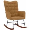 vidaXL Sedia a Dondolo Marrone in Velluto, sedia, sedia da salotto, sedia rilassante, sedia a sdraio, posti a sedere, dondolo, sedia relax