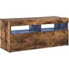 vidaXL Mobile Porta TV con Luci LED Rovere Fumo 90x35x40 cm