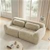 Cayipng Divano 2 posti,divano matrimoniale Modulare,divano modulare con 2 cuscini,Braccioli extra larghi ergonomico,imbottitura altamente elastica 32D,base antiscivolo,No assemblaggio,Sottovuoto,Cachi chiaro