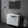 Kiamami Valentina - Mobile Bagno 105Cm Bianco Lucido, Specchio 100X60 E Lampada | Smeraldo