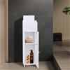 HUOLE Armadio ad angolo con anta e ripiani, supporto per carta igienica, scaffale regolabile, mobile da bagno, armadio da bagno, colonna da bagno, 20 x 18 x 78 cm, bianco