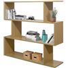 Brigros WeHome - libreria da parete 3 ripiani libreria salvaspazio design moderno 110 x 97 x 25 cm struttura in legno melaminico spessore 15 mm pannello posteriore assente (Rovere)