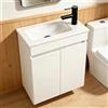 NUESTRA VIDA Mobile sottolavabo 50 cm con mobiletto, set di mobili da bagno con lavabo, mobile da appendere per piccoli bagni, ospiti, WC, senza rubinetto, bianco (50 x 27 x 58 cm)