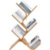 yunaoii Libreria a 5 ripiani a forma di albero di bambù, una moderna mensola in bambù naturale con ripiani curvi, adatta per libri, CD e DVD, ideale per soggiorno, camera da letto e studio