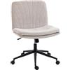 HOMCOM Sedia da Ufficio Altezza Regolabile, Inclinabile e Girevole, Sedia per Scrivania in Tessuto Chenille e Acciaio, 62x67x83-93 cm, Beige