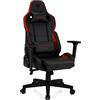 SENSE7 Poltrona da gioco Sentinel, ergonomico con cuscini lombari regolabili, inclinazione regolabile, sedia da gioco con oscillazione, sedia da ufficio in similpelle 150kg, sedia PC nera-rossa