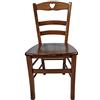 Sedam Srl Sedia Cuore, in Legno Massello, Vari Colori e Sedute disponibili, Alta Qualità (Noce Chiaro, Massello), MINIMO 2 SEDIE