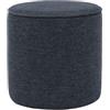 Miliboo Pouf rotondo in tessuto effetto velluto testurizzato blu scuro D40 cm Paul