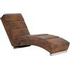 vidaXL Sdraio Imbottita Elegante Ergonomica Cislonga Chaise Lounge Lettino Arredo Salotto Ottomana Gambe in Acciaio Marrone in Similpelle